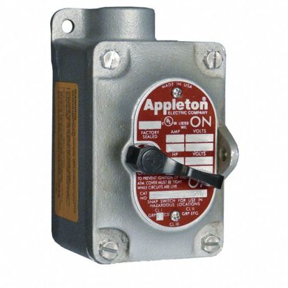 Emerson Electric Appleton® UNILETS™ EDS175-F3W3 1-Gang 3-Way Dead End Explosionproof Tumbler Switch, 120 to 277 VAC, 30 A, NEMA 7BCD/9EFG NEMA Rating